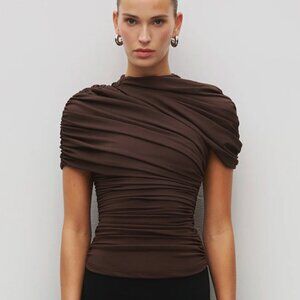 Beverly Hills Heiress Draped Shoulder Top